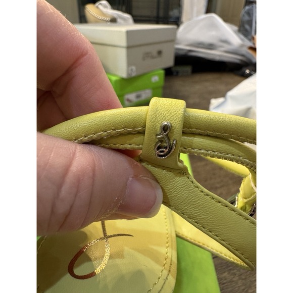 Sam Edelman MAVEN PADDED‎ STRAPPY HEEL In Kiwi Leather Size 8 Sandal - Picture 7 of 12